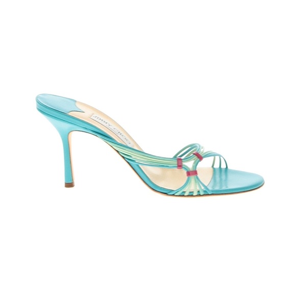 Jimmy Choo Turquoise Strappy Heels - Picture 1 of 2